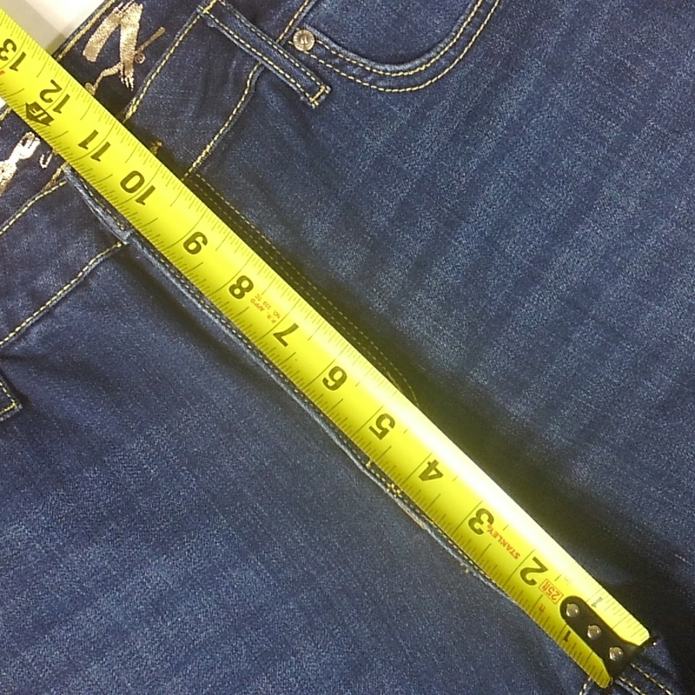 Seven7 Sunset Bermuda Denim Blue Jean Shorts SZ 14 - Picture 3 of 8